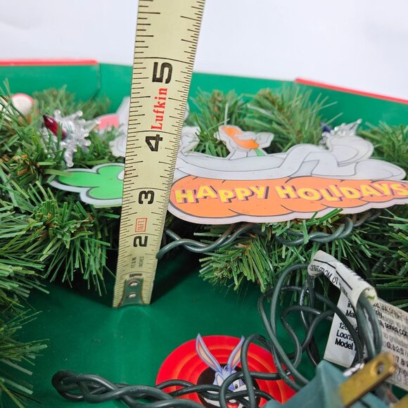 Looney Tunes Holiday Wreath Light Up Illuminated Wacky Warner Bros Christmas 20" - Picture 13 of 13